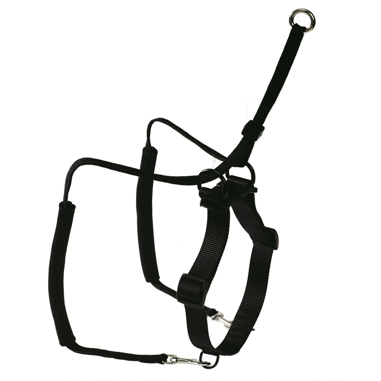 Hunter antitræk sele Side by Side Sort XS-S længde 34-46 cm - rolig og kontrolleret gang